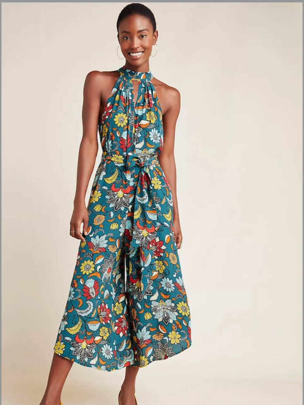 Anthropologie Geneva Halter Wide-Leg Jumpsuit